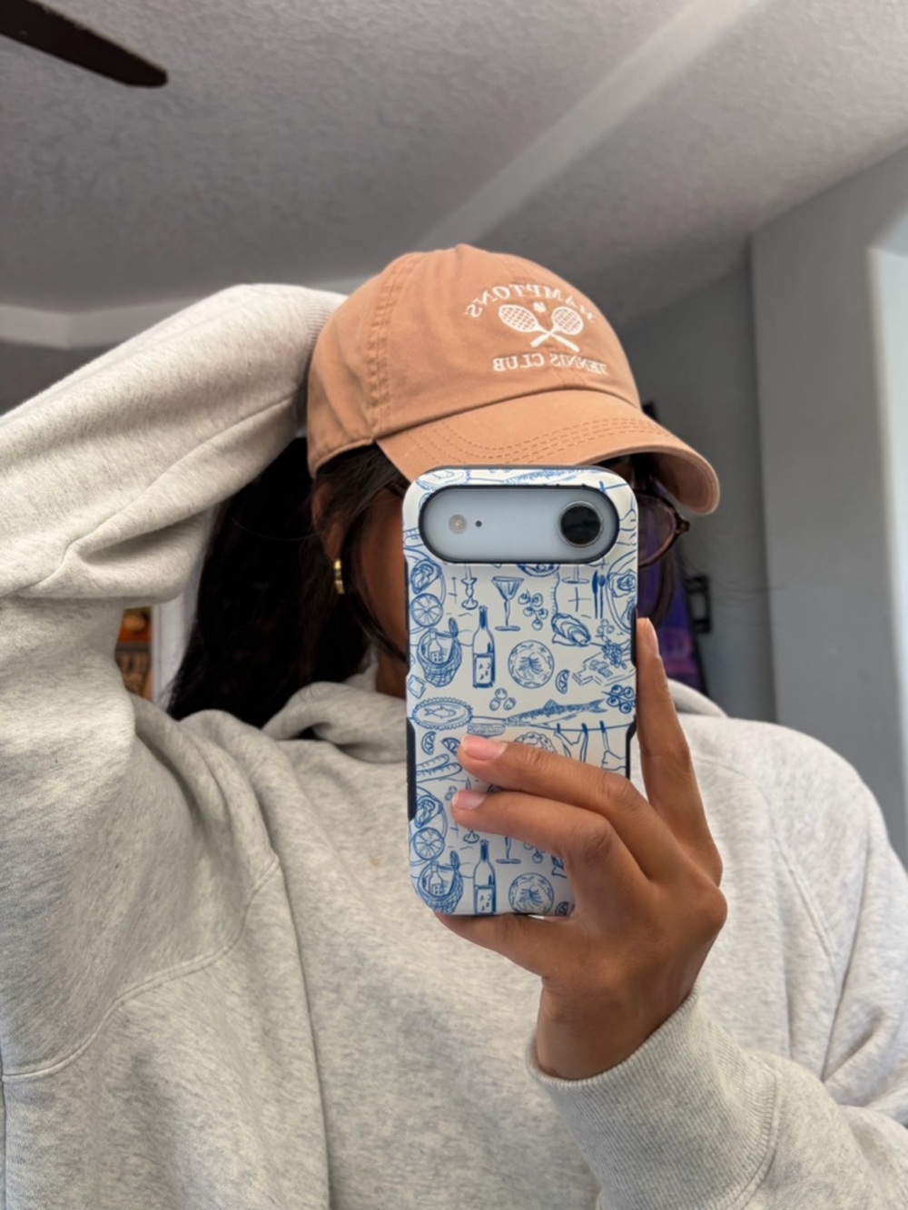 Hamptons Tennis Club Women's Tan Baseball Cap with Embroidered Logo